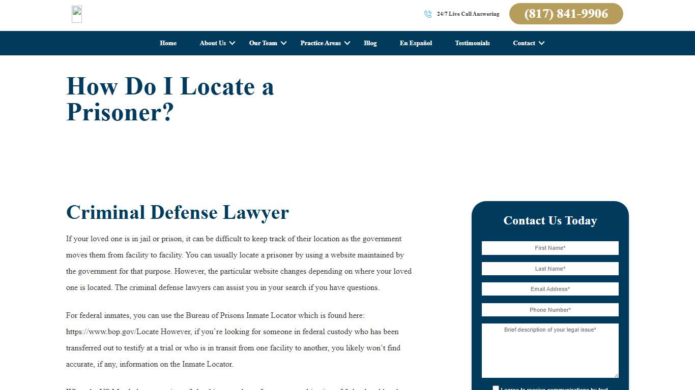 How Do I Locate a Prisoner? Brandy Austin Law Firm, PLLC